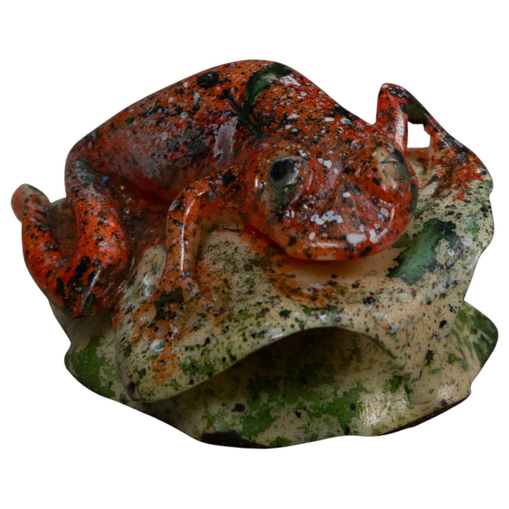 Vintage Black And Red Sprinkled Poison Dart Frog Tagua Carving