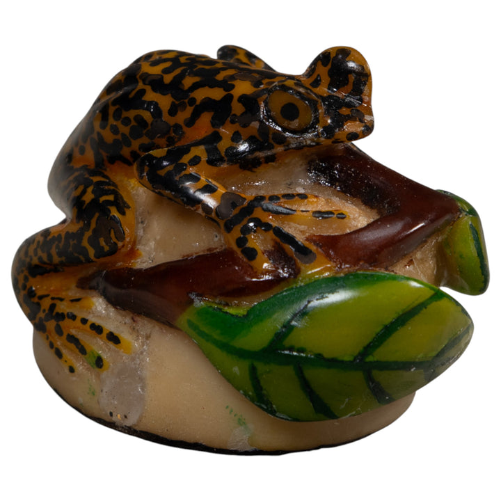 Black Gold And Green Poison Dart Frog Tagua Carving