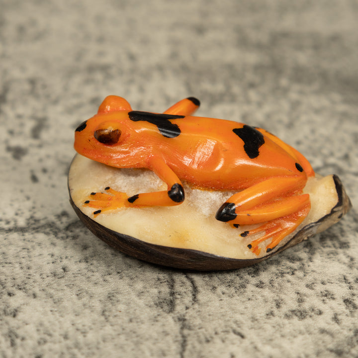 Golden Frog Tagua Carving