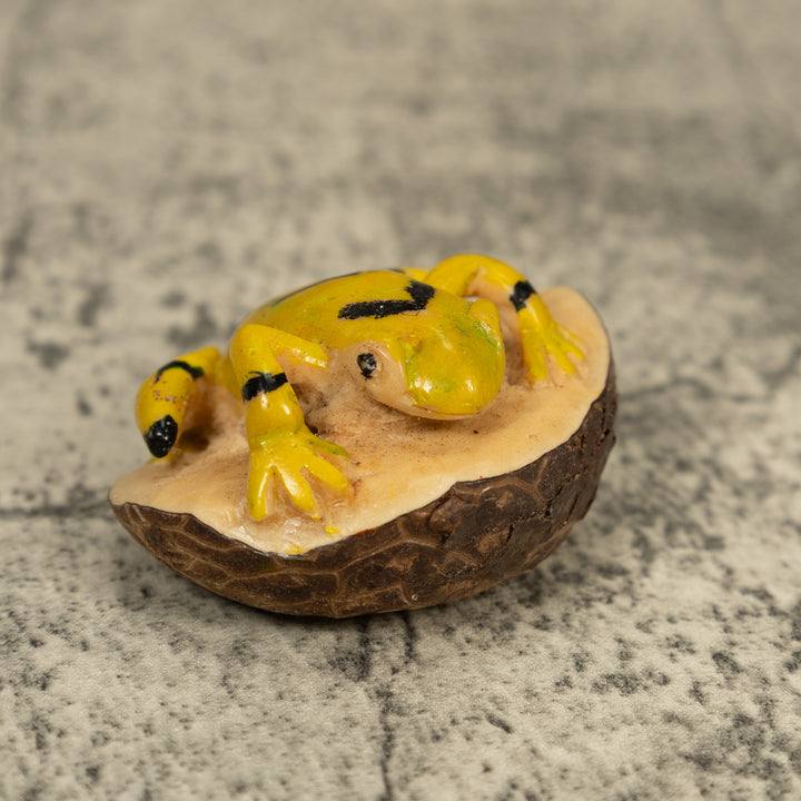Vintage Golden Frog Tagua Carving