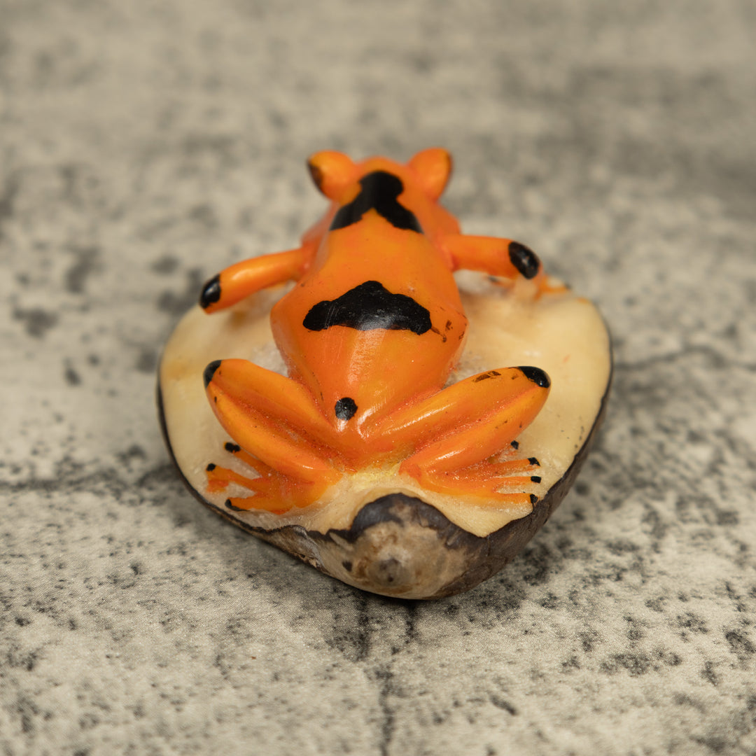 Golden Frog Tagua Carving