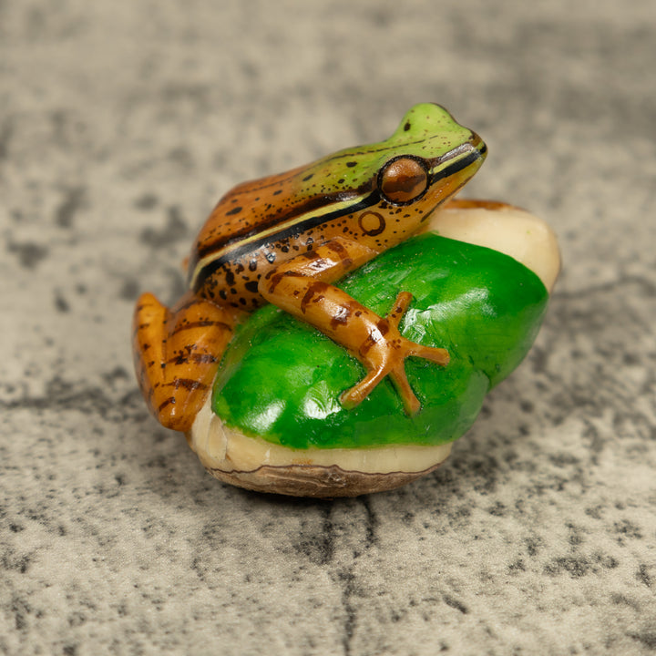 Brown And Green Poison Dart Frog Tagua Carving