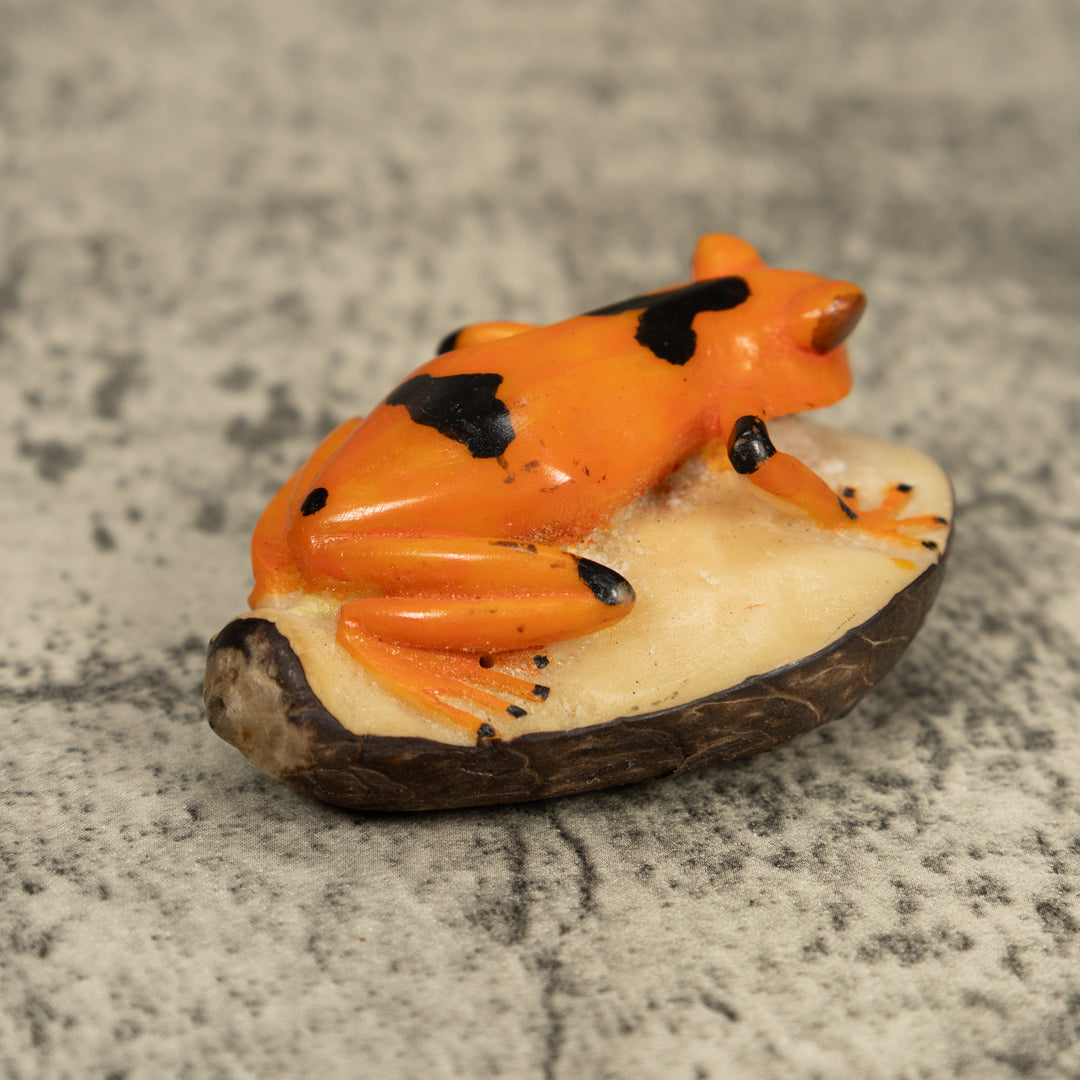 Golden Frog Tagua Carving