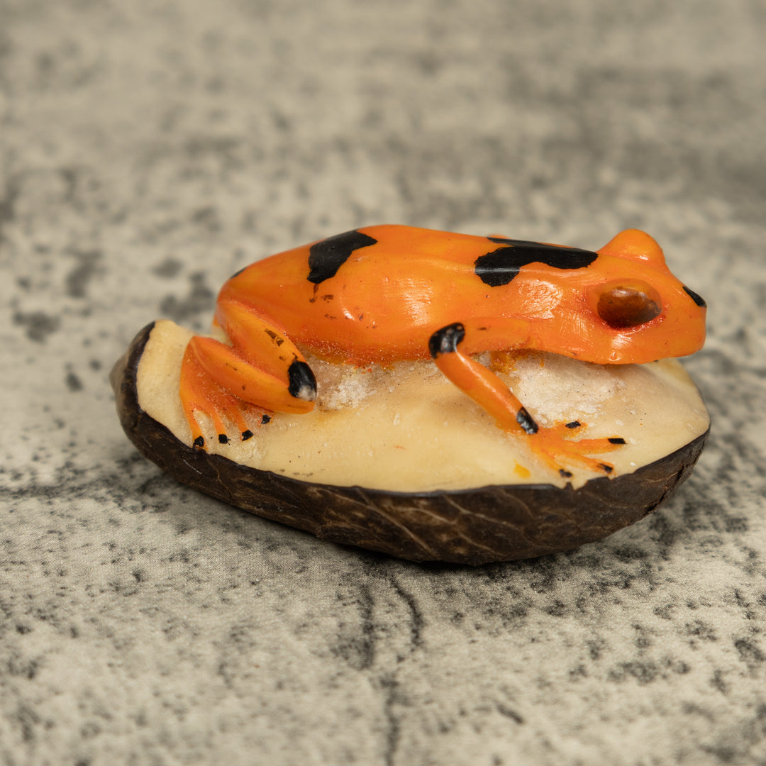 Golden Frog Tagua Carving