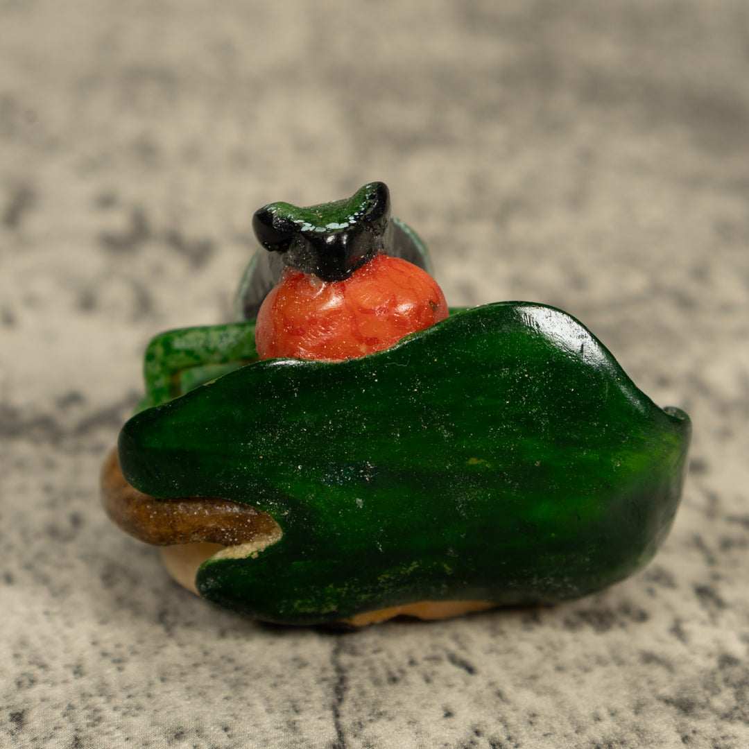 Blow Throat Green Poison Dart Frog Tagua Carving