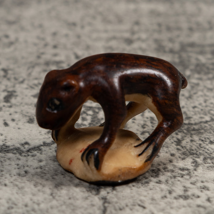 Vintage Brown Jungle Critter Tagua Carving