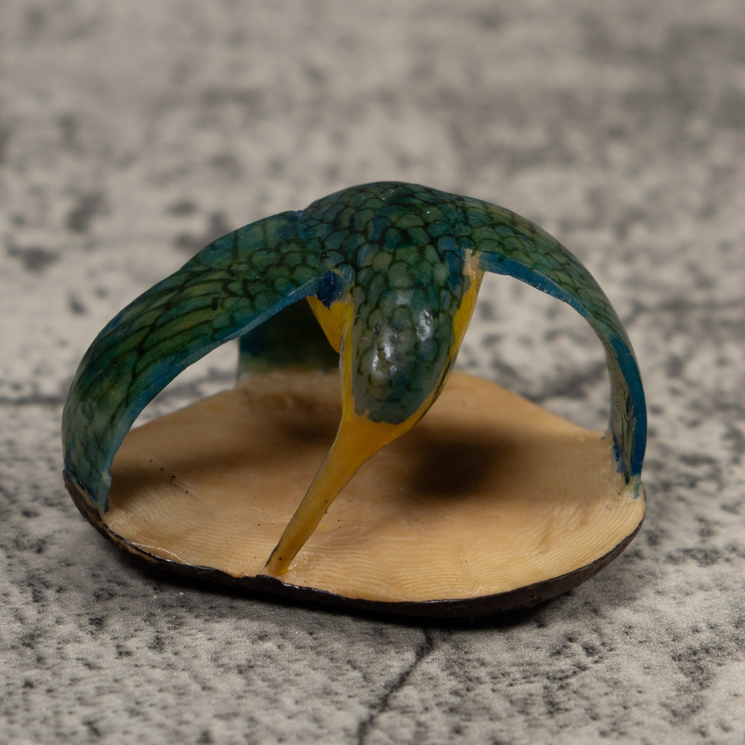 Vintage Black And Green Hummingbird Tagua Carving