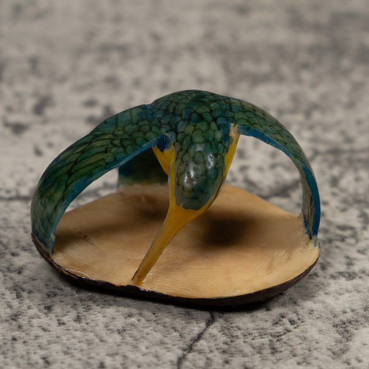 Vintage Black And Green Hummingbird Tagua Carving