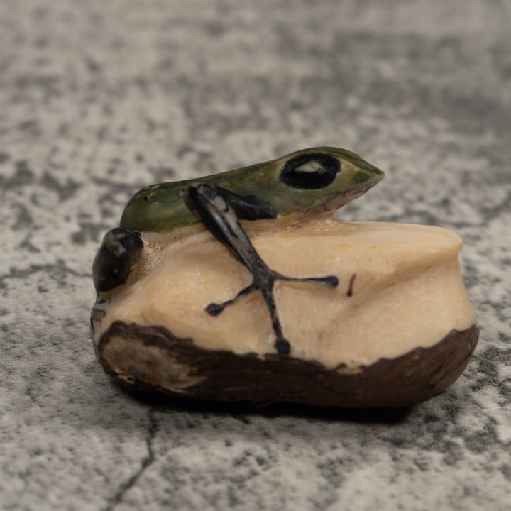 Vintage Poison Dart Frog Tagua Carving