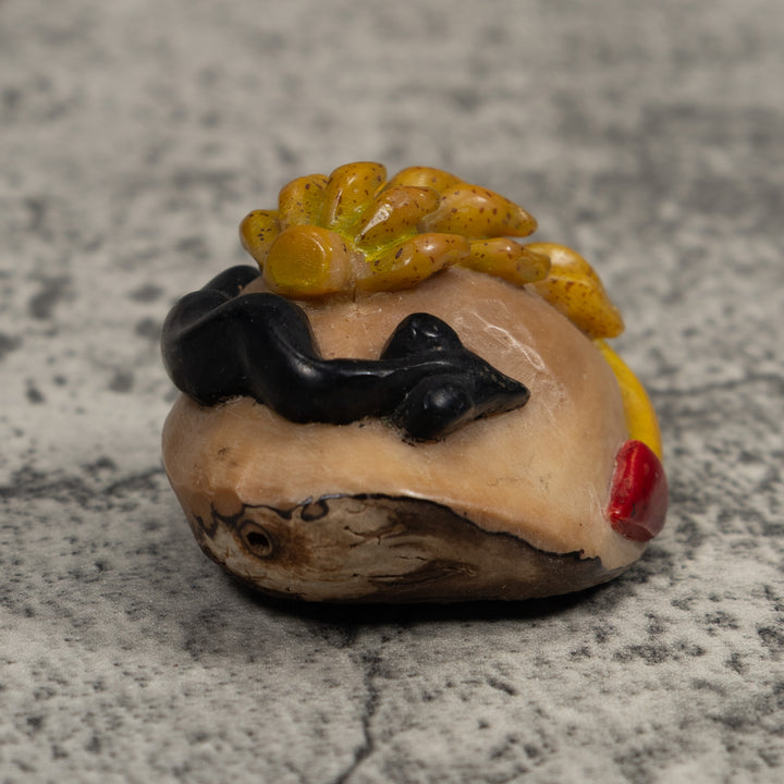 Vintage Snake With Bananas Tagua Carving