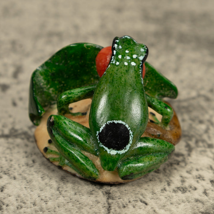 Blow Throat Green Poison Dart Frog Tagua Carving