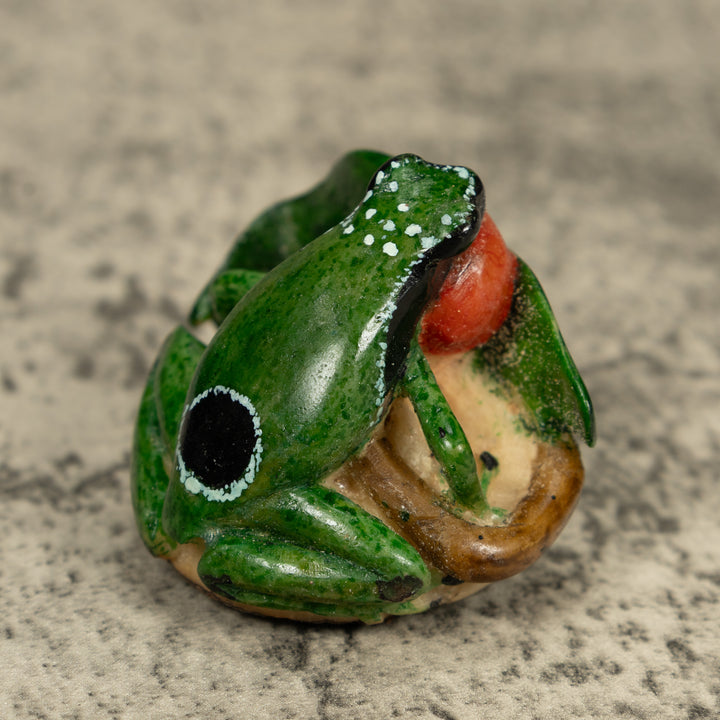 Blow Throat Green Poison Dart Frog Tagua Carving