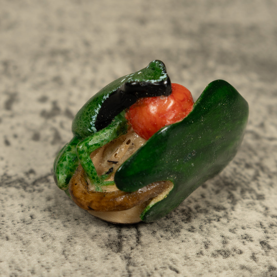 Blow Throat Green Poison Dart Frog Tagua Carving