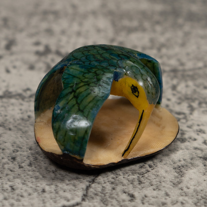 Vintage Black And Green Hummingbird Tagua Carving