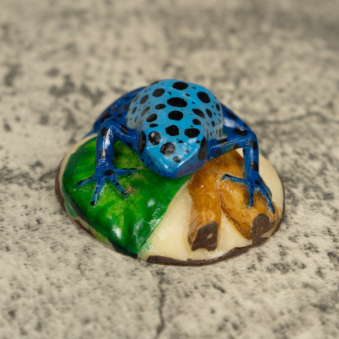 Blue Poison Dart Frog Tagua Carving