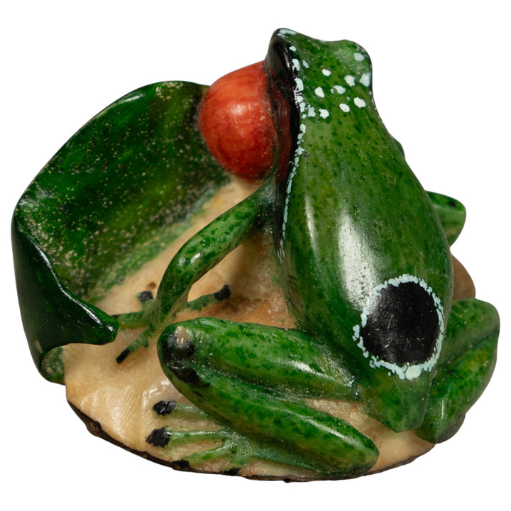 Blow Throat Green Poison Dart Frog Tagua Carving