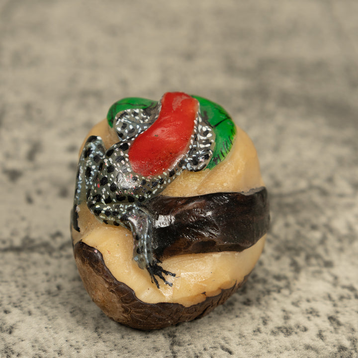 Black Red And White Poison Dart Frog Tagua Carving