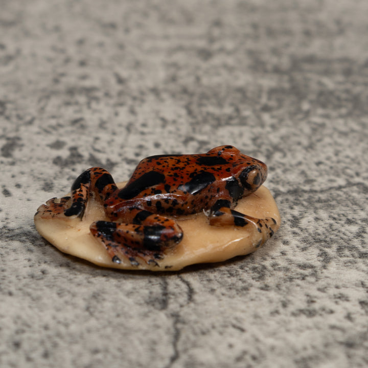 Vintage Brown And Black Poison Dart Frog Tagua Carving