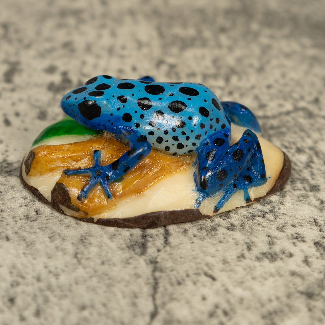 Blue Poison Dart Frog Tagua Carving