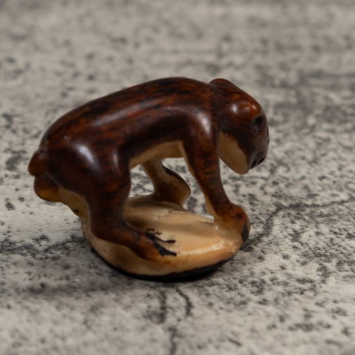 Vintage Brown Jungle Critter Tagua Carving