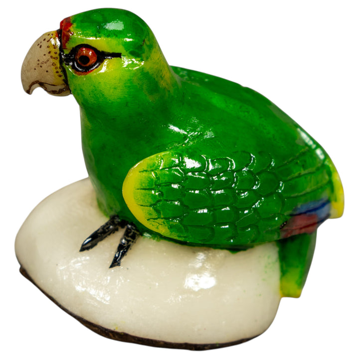 Green Parrot Bird Tagua Carving