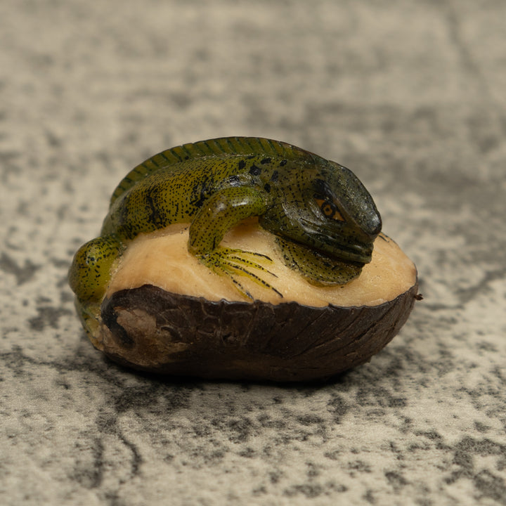 Vintage Iguana Lizard Reptile Tagua Carving