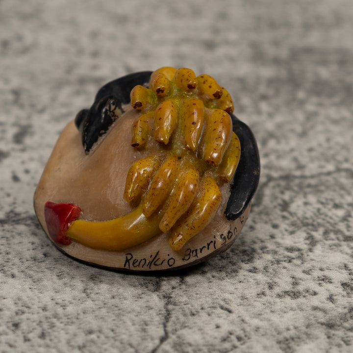 Vintage Snake With Bananas Tagua Carving