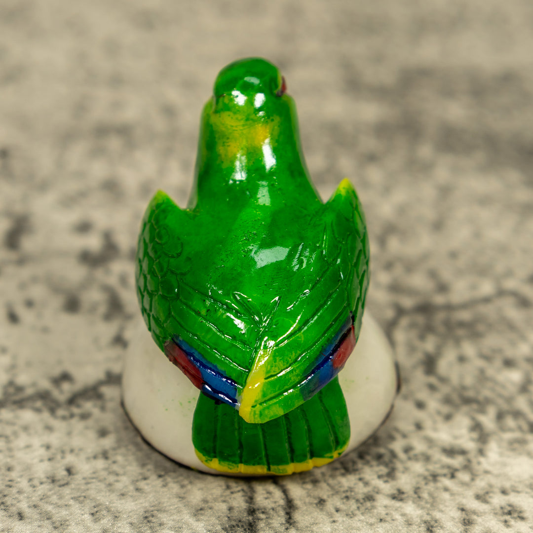 Green Parrot Bird Tagua Carving