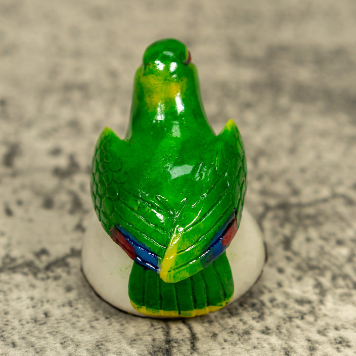 Green Parrot Bird Tagua Carving