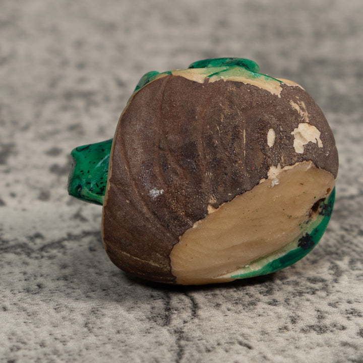 Vintage Green And Black Iguana Lizard Tagua Carving