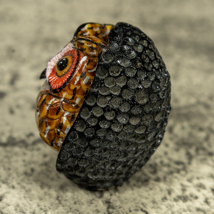 Bright Eye Owl Bird Tagua Carving