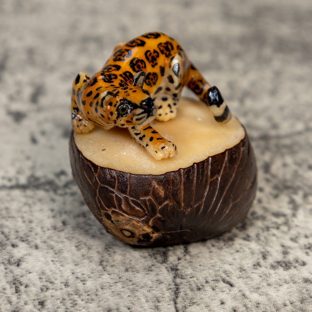 Jaguar Cat Tagua Carving