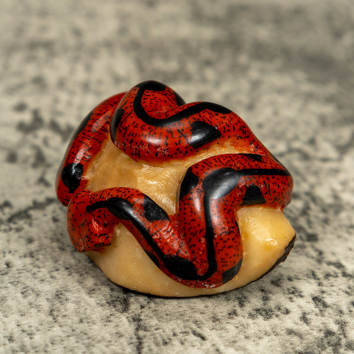 Red And Black Snake Tagua Carving