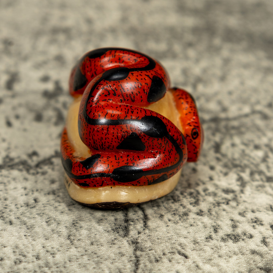 Red And Black Snake Tagua Carving