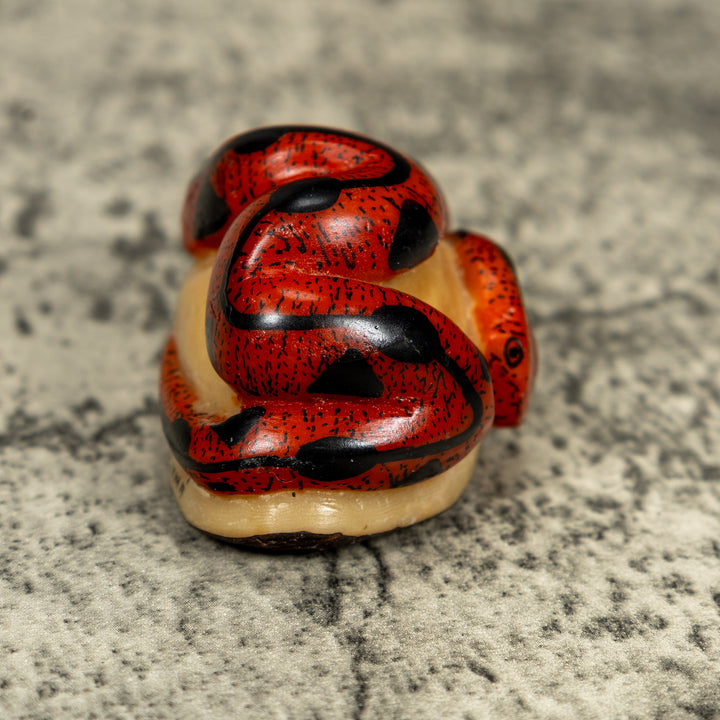 Red And Black Snake Tagua Carving