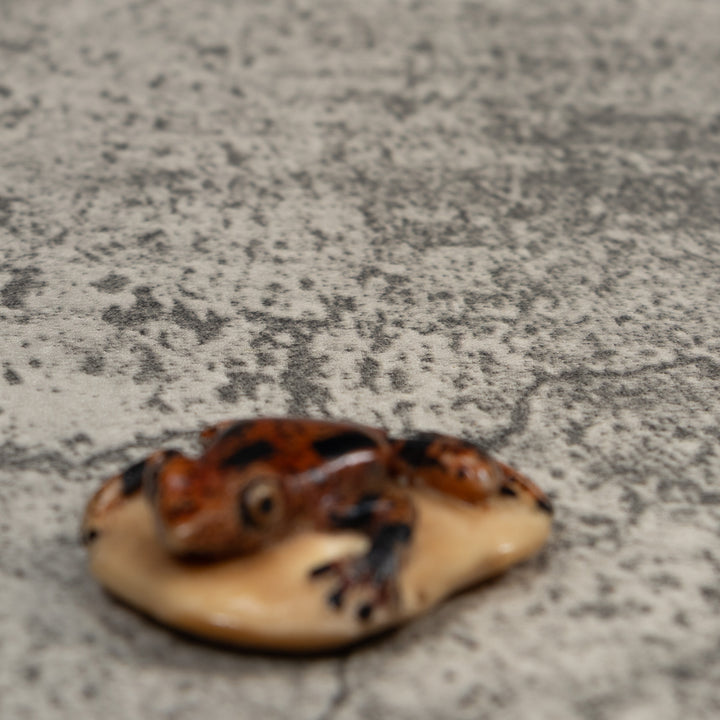Vintage Brown And Black Poison Dart Frog Tagua Carving