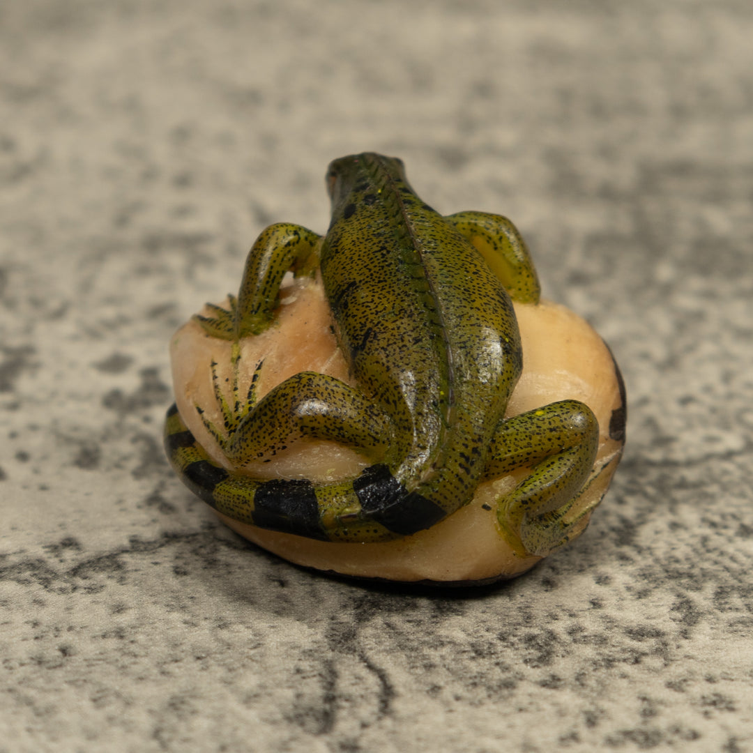 Vintage Iguana Lizard Reptile Tagua Carving
