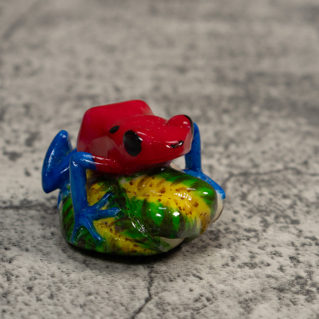 Red And Blue Poison Dart Frog Tagua Carving