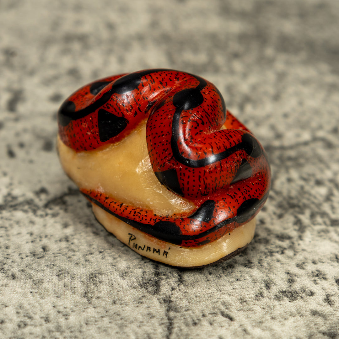 Red And Black Snake Tagua Carving