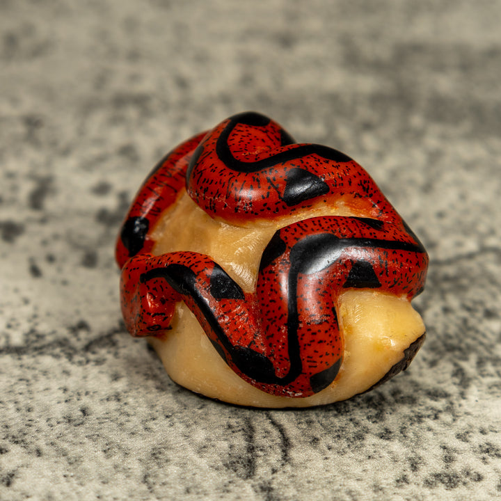 Red And Black Snake Tagua Carving