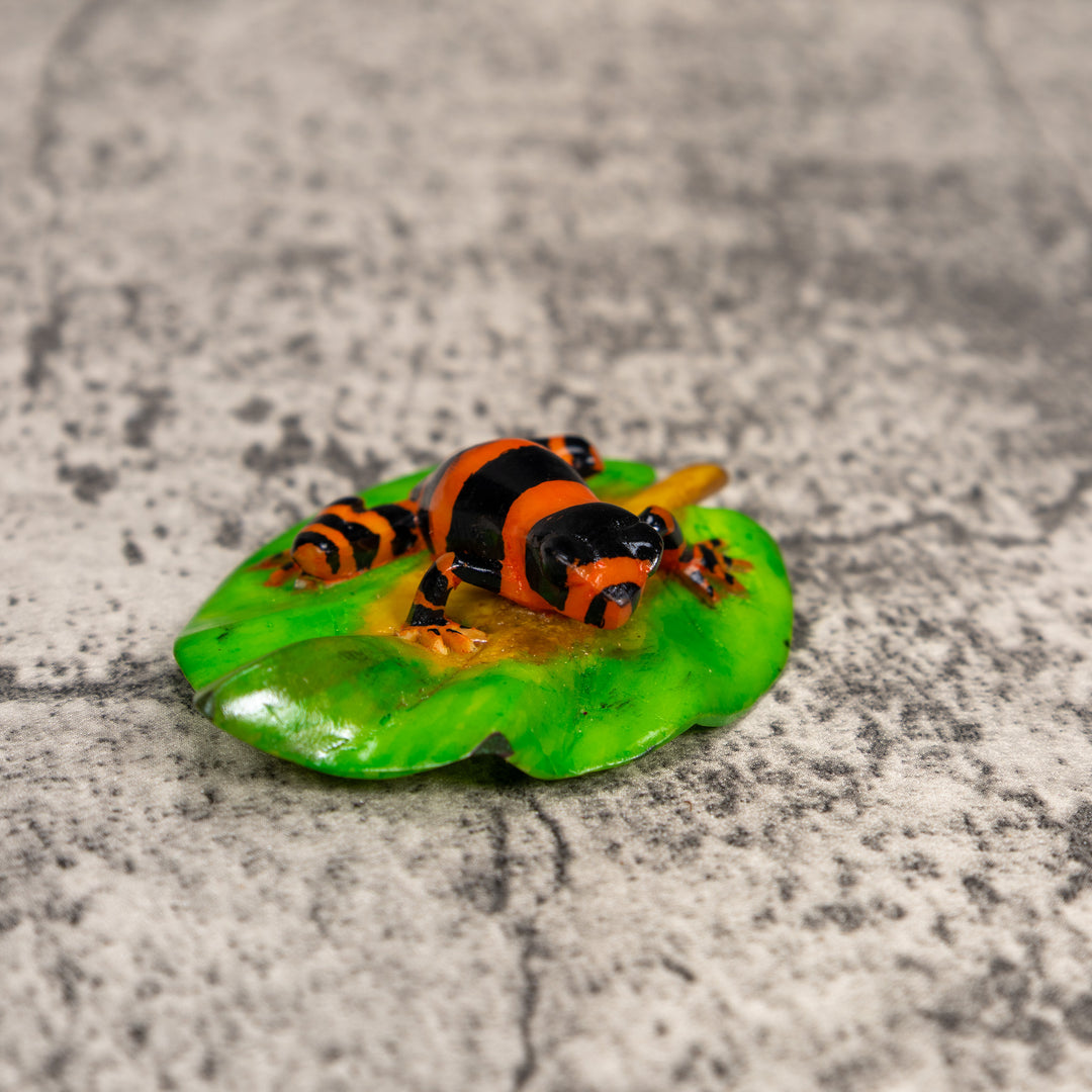 Orange And Black Poison Dart Frog Tagua Carving