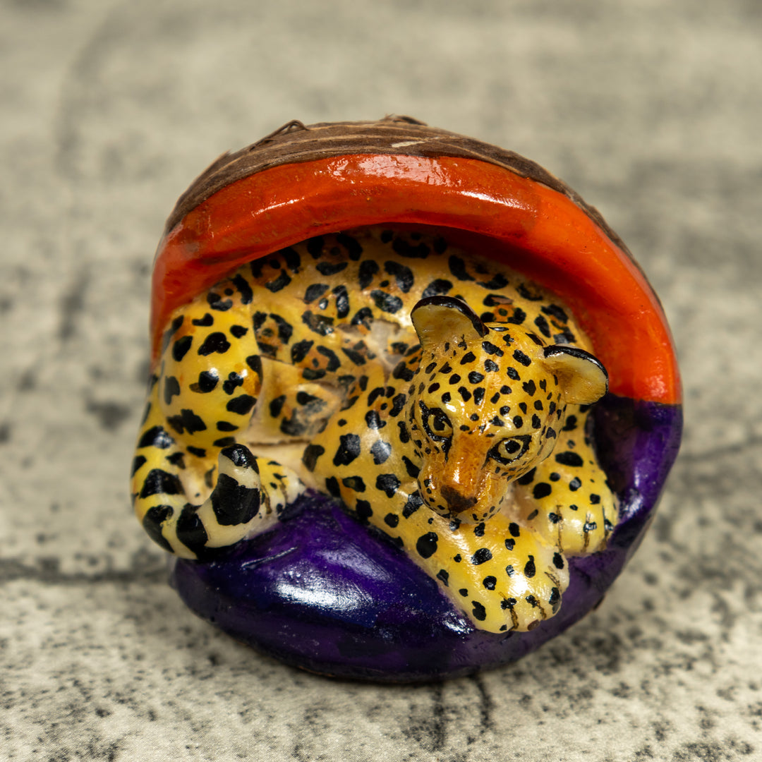 Clemson Purple And Orange Tiger Tagua Carving