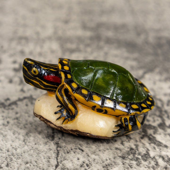Green Yellow Tortoise Turtle Tagua Carving