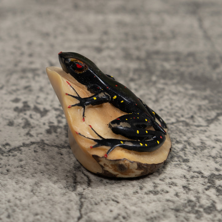 Vintage Poison Dart Frog Tagua Carving