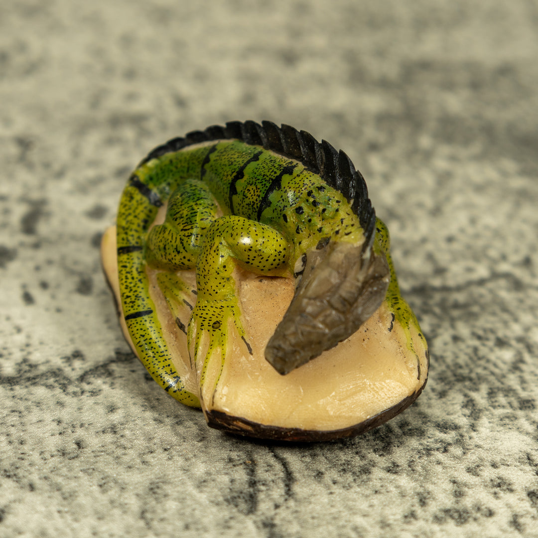 Green Iguana Lizard Tagua Carving