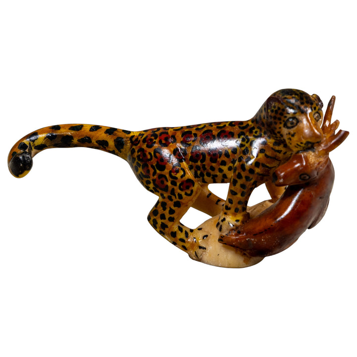 Vintage Jaguar With Kill Tagua Carving