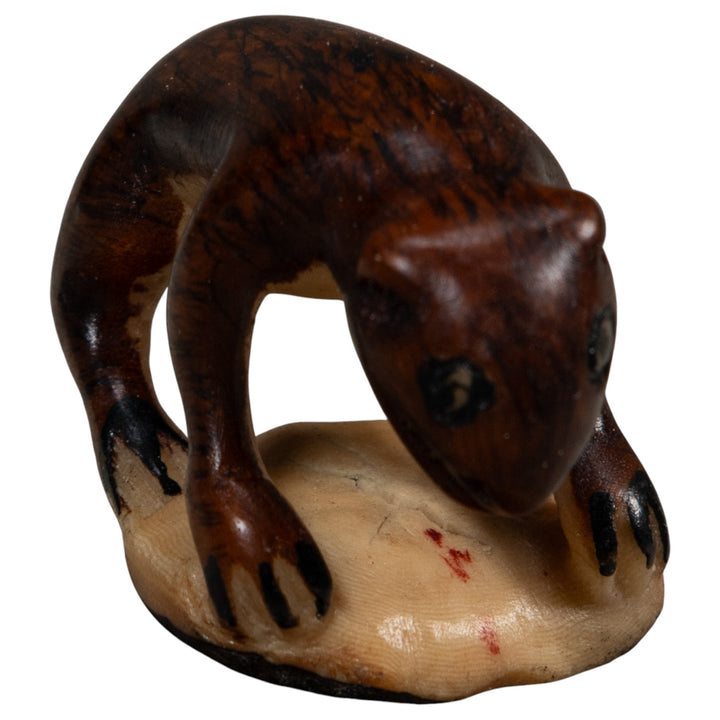 Vintage Brown Jungle Critter Tagua Carving
