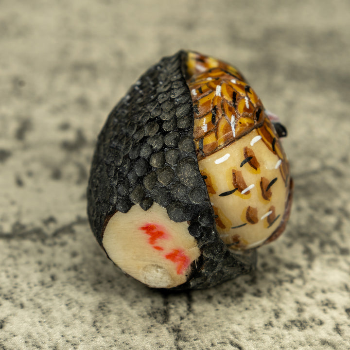 Bright Eye Owl Bird Tagua Carving