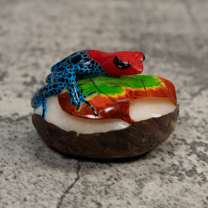 Red And Blue Poison Dart Frog Tagua Carving