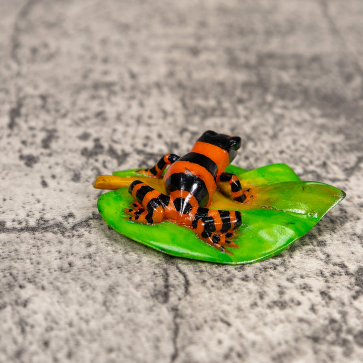 Orange And Black Poison Dart Frog Tagua Carving